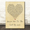 Leonard Cohen Dance Me To The End Of Love Vintage Heart Song Lyric Quote Print
