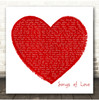 The Divine Comedy Songs of Love Painted Red Heart Square Song Lyric Print