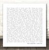 Jon Boden How Long Will I Love You White Square Simple Script Song Lyric Print