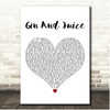 Snoop Dogg Gin And Juice White Heart Song Lyric Print