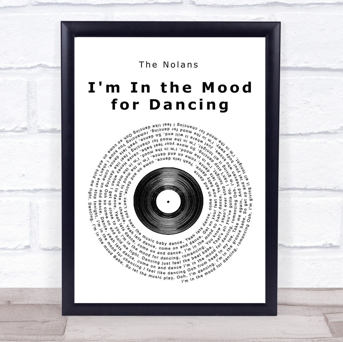 The Nolans I M In The Mood For Dancing Vinyl Record Song Lyric Quote Print Songlyricprints Co Uk