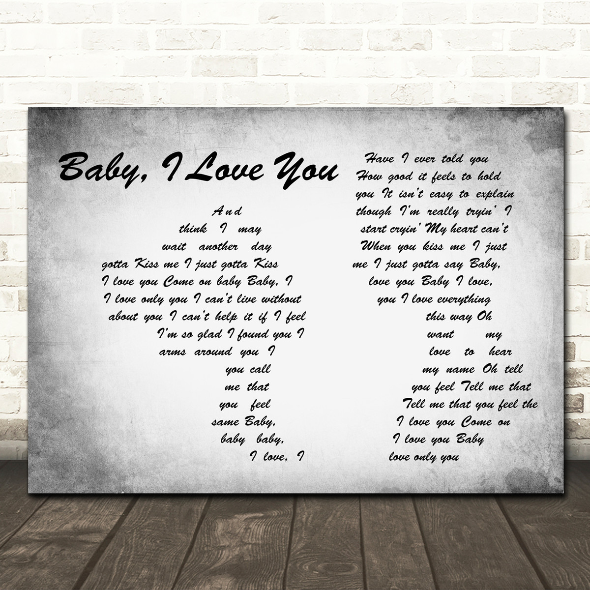 Ramones Baby I Love You Man Lady Couple Grey Song Lyric Quote Music Print Songlyricprints Co Uk