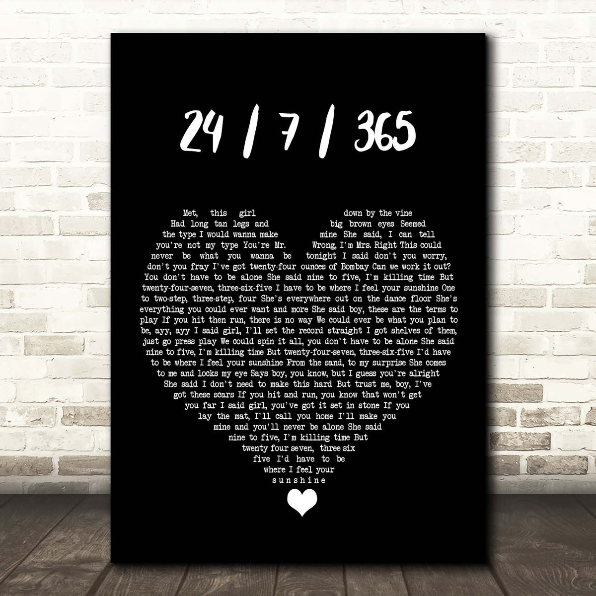 Surfaces 24 7 365 Black Heart Song Lyric Print Songlyricprints Co Uk