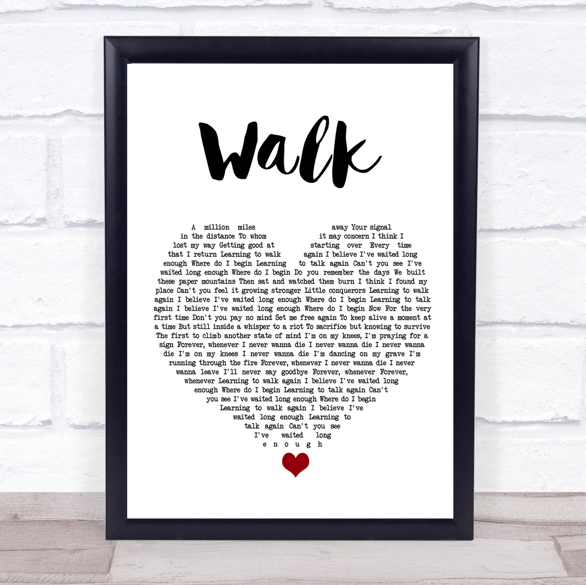 Foo Fighters Walk White Heart Song Lyric Print Songlyricprints Co Uk