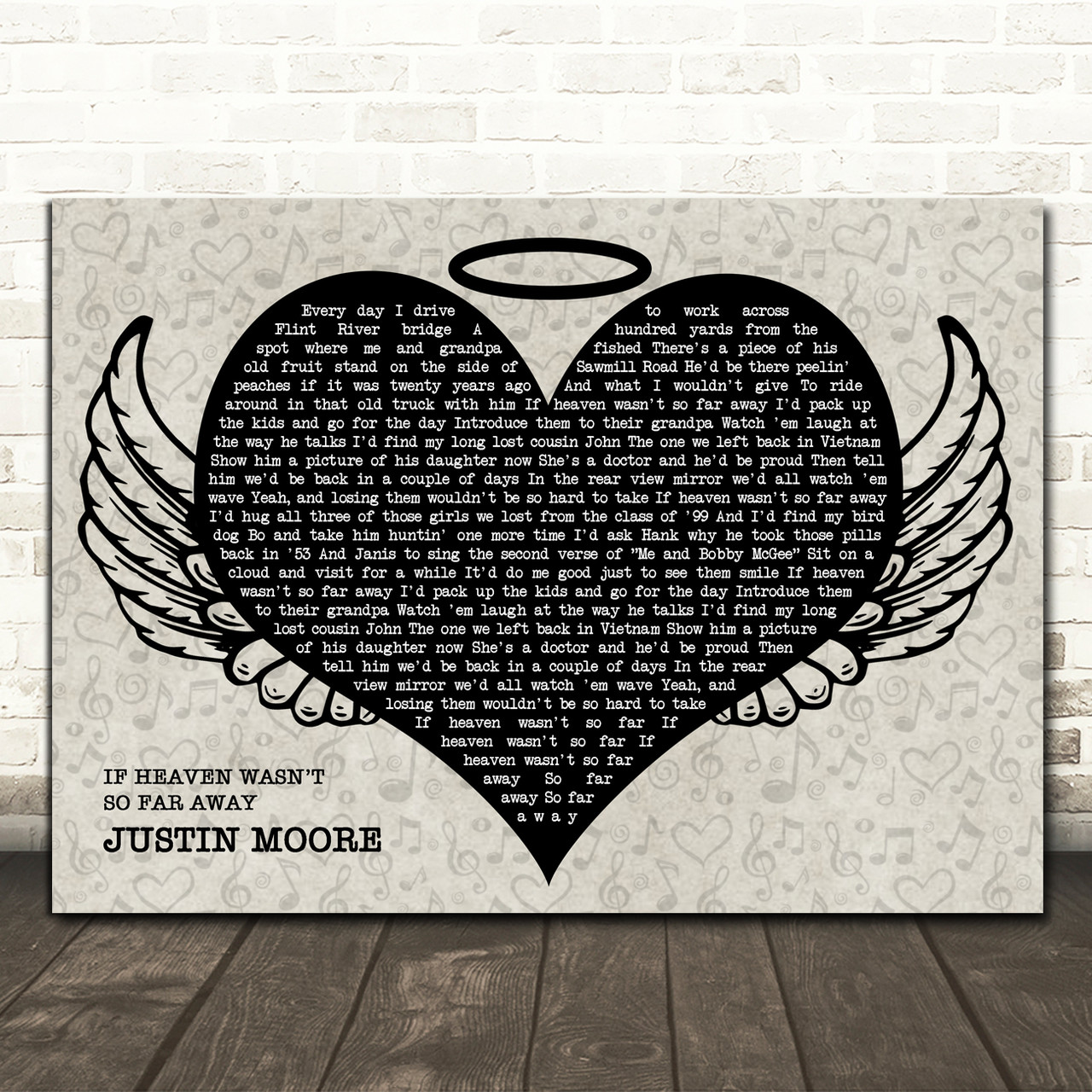 Justin Moore If Heaven Wasn t So Far Away Heart Angel Wings Halo