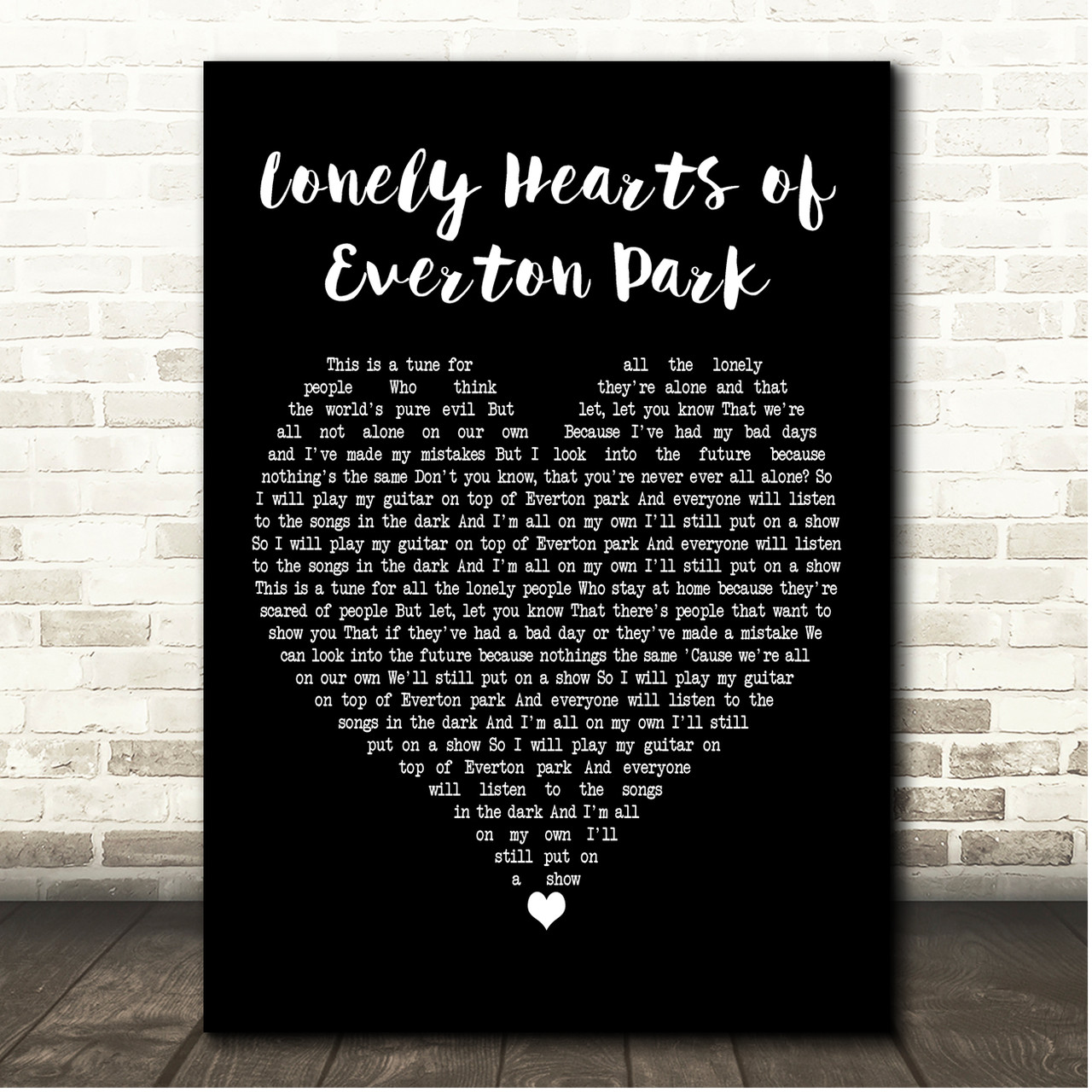 Tom Rogan Lonely Hearts of Everton Park Black Heart Song Lyric