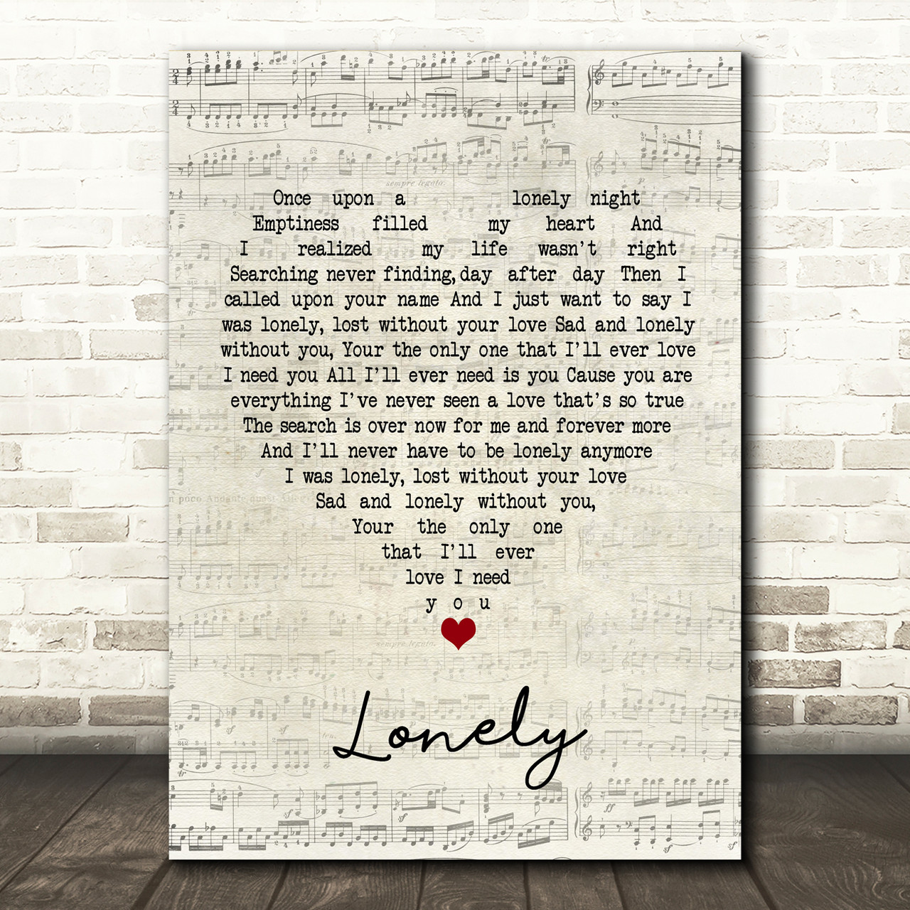 Stryper Lonely Script Heart Quote Song Lyric Print Song Lyric Prints