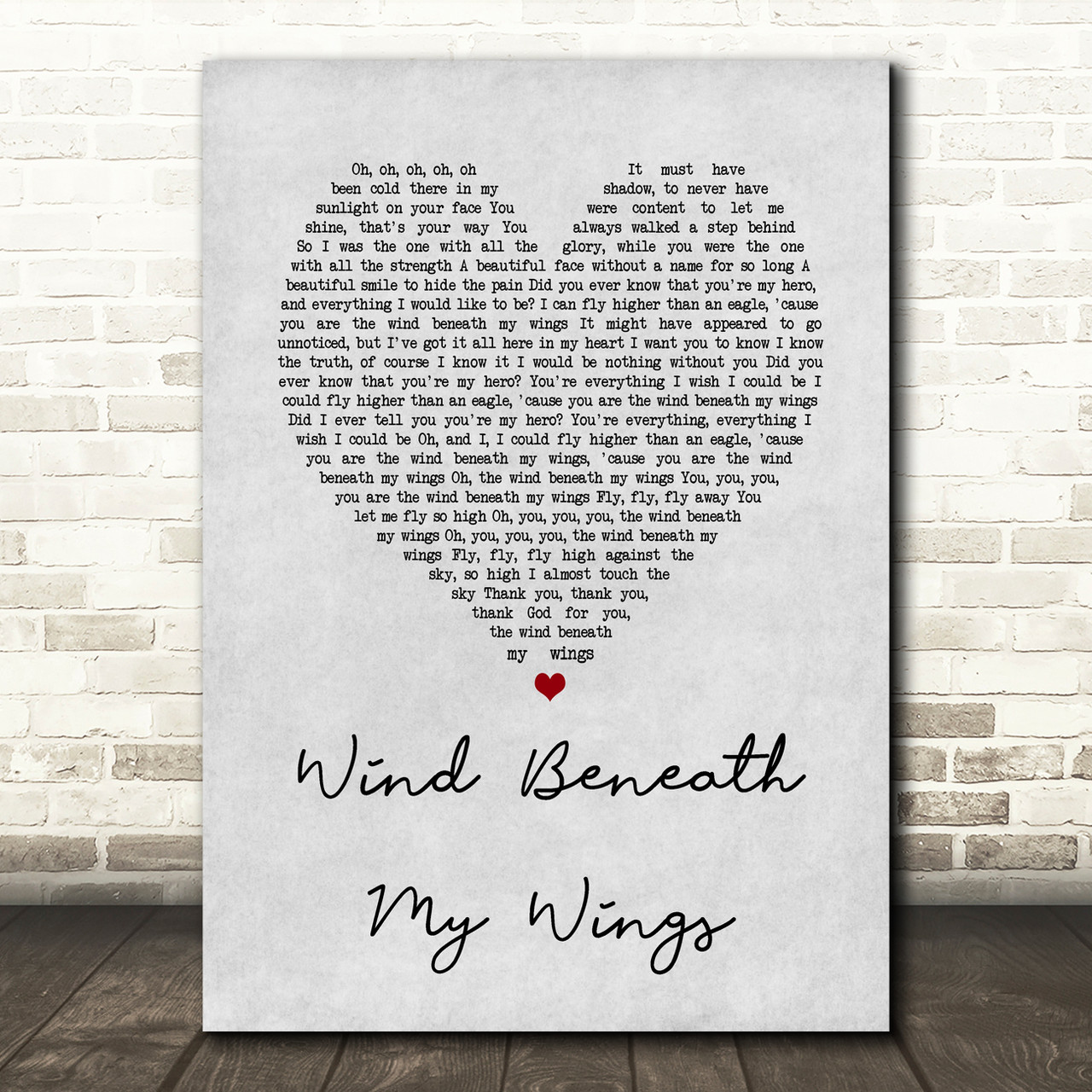 Bette Midler Wind Beneath My Wings Grey Heart Song Lyric Quote