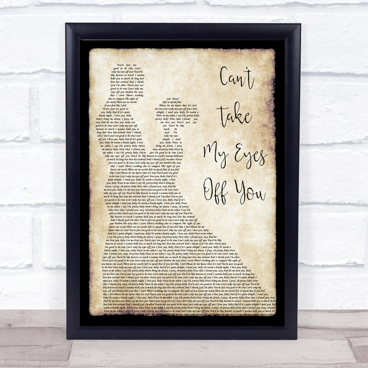 Frankie Valli Can T Take My Eyes Off You Man Lady Dancing Song Lyric Print Songlyricprints Co Uk