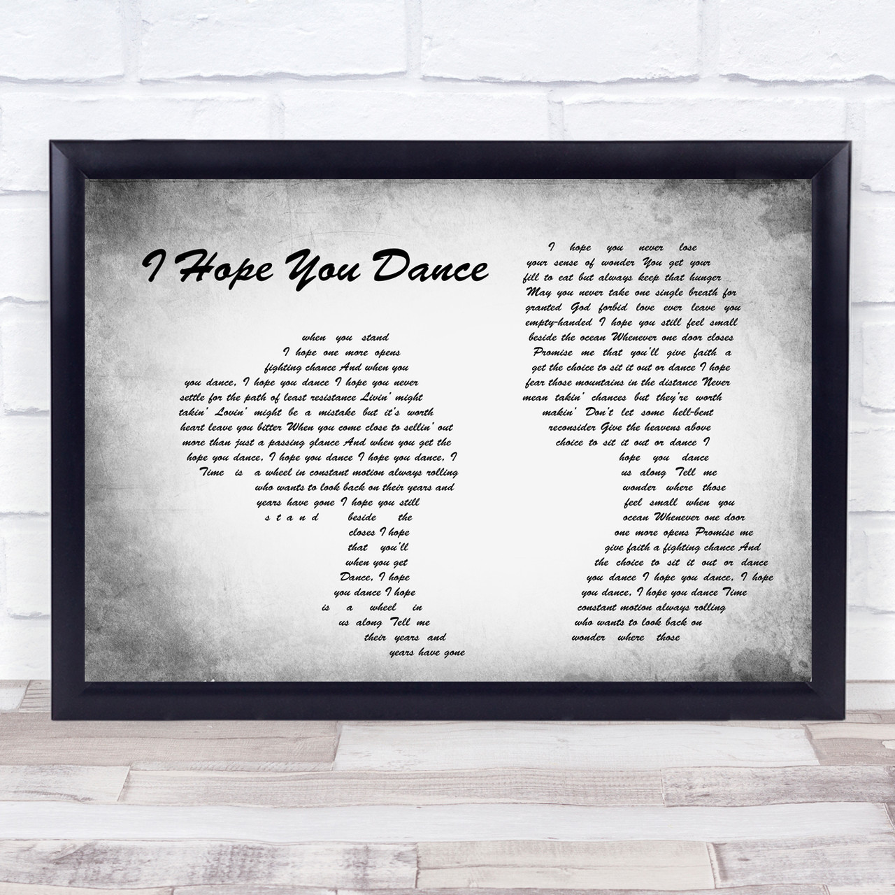 Lee Ann Womack I Hope You Dance Man Lady Couple Grey Song Lyric Quote Print  