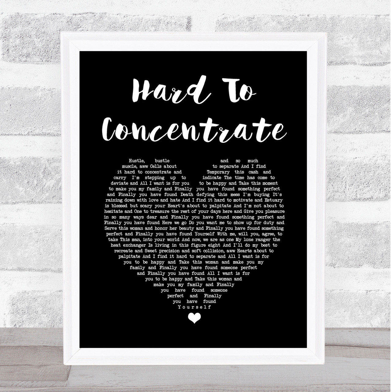 Red Hot Chili Peppers Hard To Concentrate Black Song Lyric Print - SongLyricPrints.co.uk