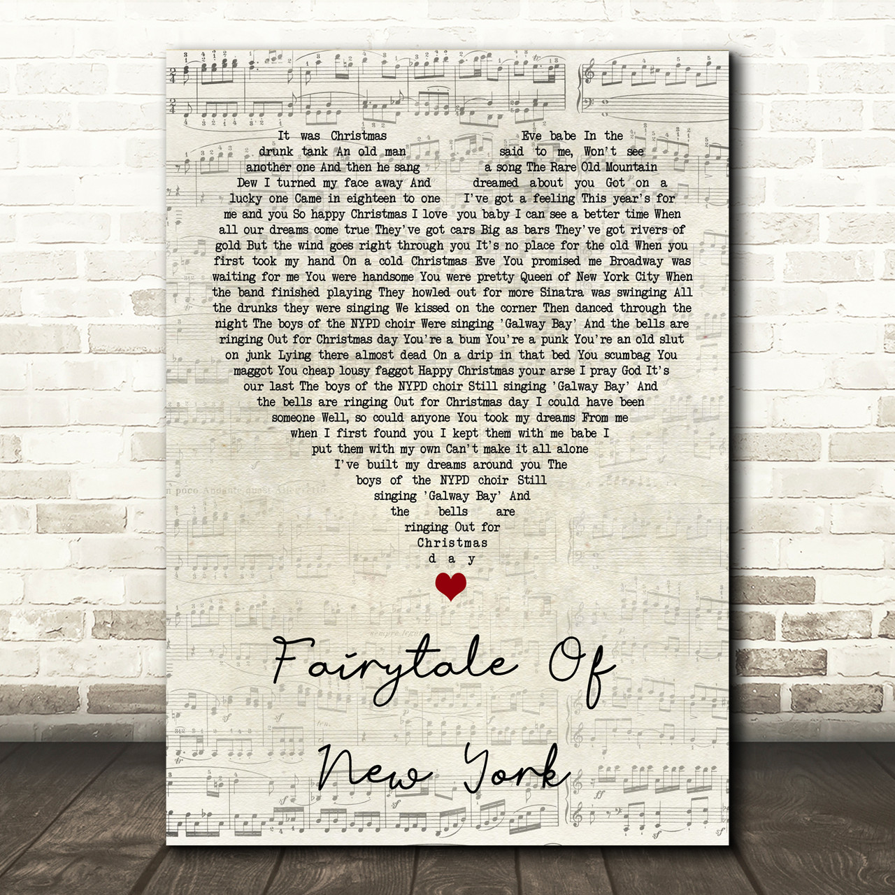 The Pogues Fairytale Of New York Script Heart Song Lyric Quote