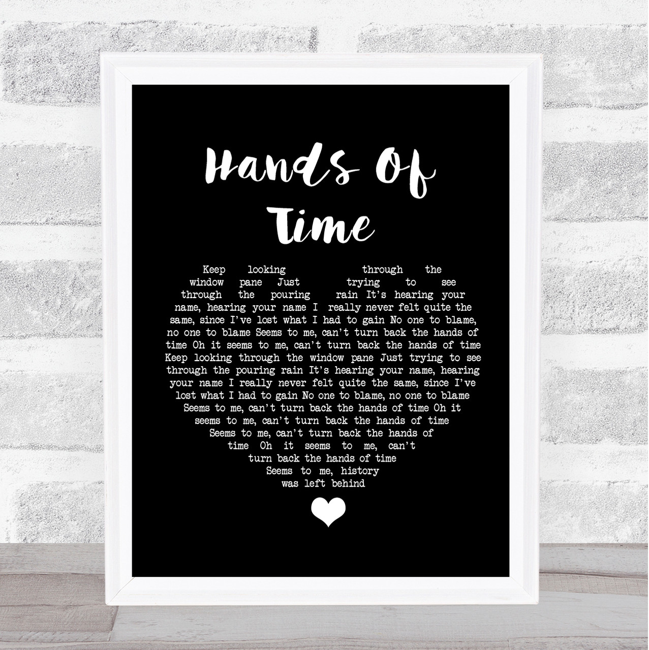 Groove Armada Hands Of Time Black Heart Song Lyric Wall Art Print