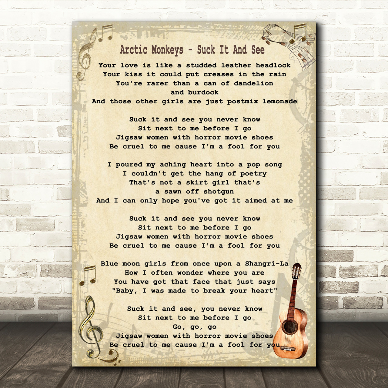 arctic monkeys suck it and see song lyric quote print songlyricprints co uk