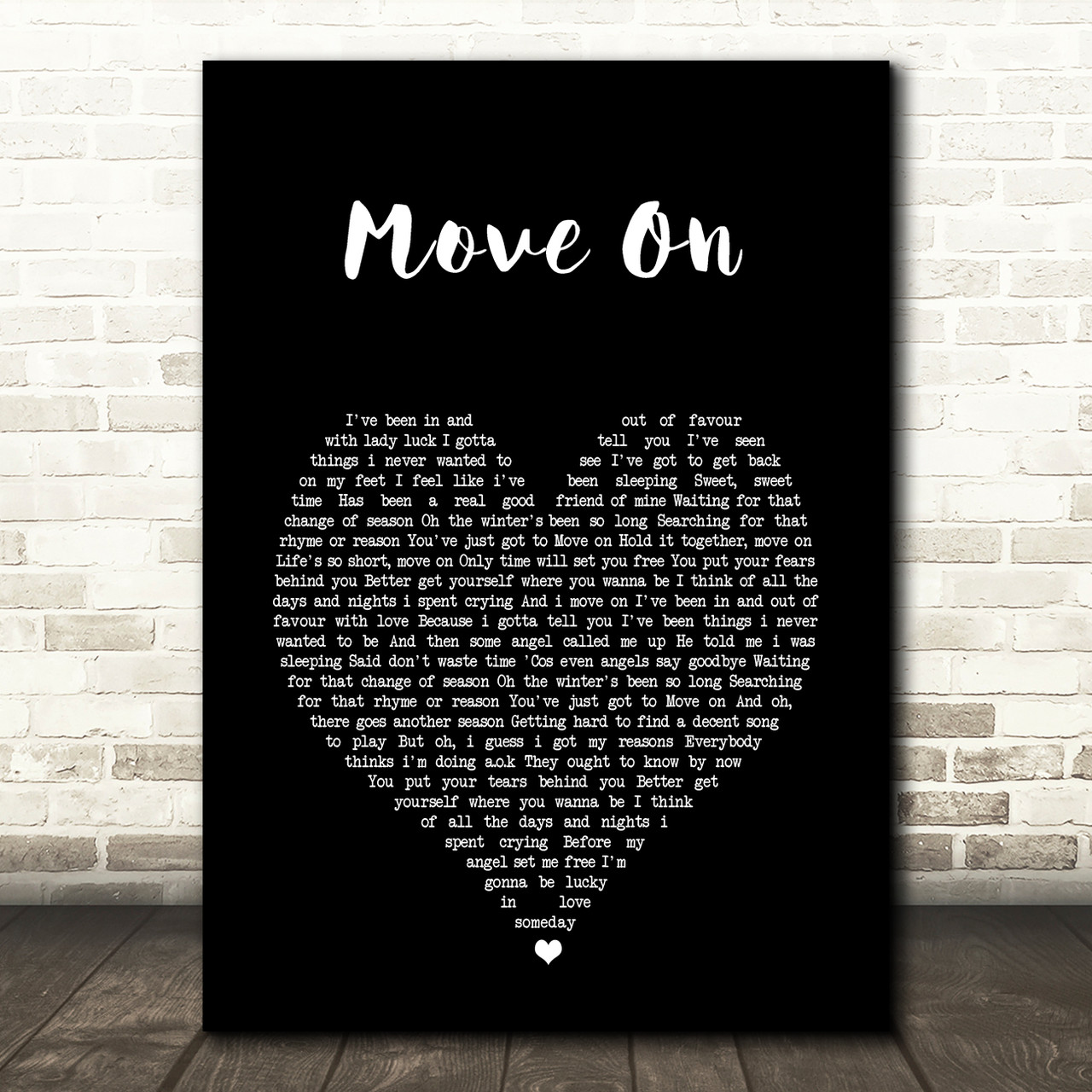 Michael Move On Black Heart Song Lyric Wall Art Print