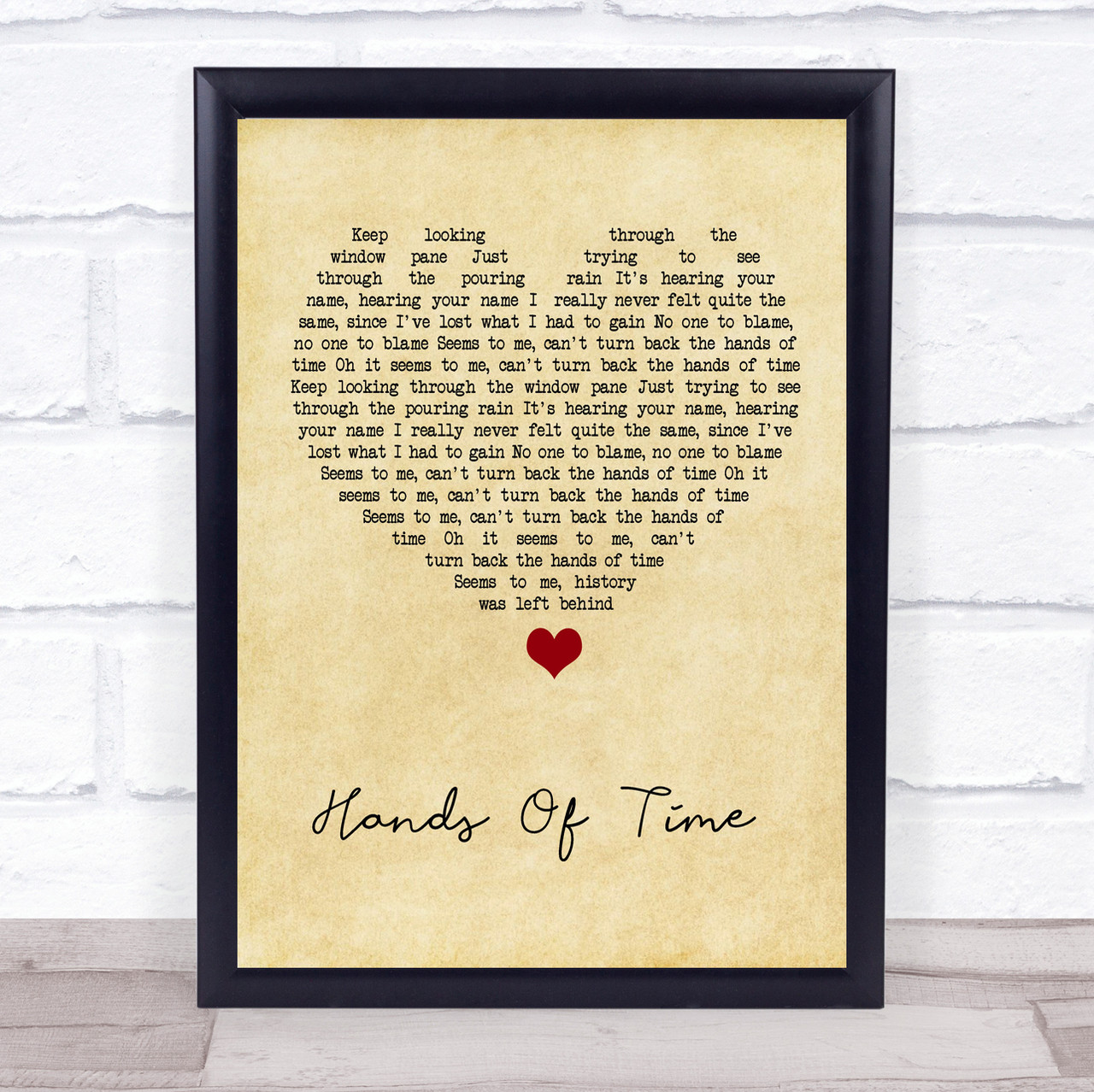 Groove Armada Hands Of Time Vintage Heart Song Lyric Wall Art