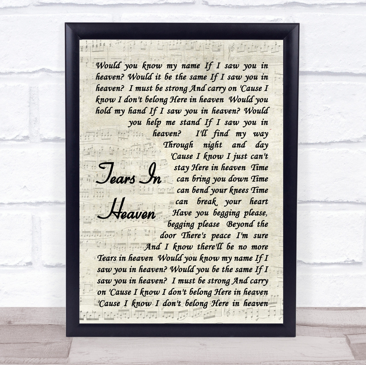 Tears In Heaven by Eric Clapton Vintage Song Lyrics on Parchment Kids  T-Shirt by Design Turnpike - Instaprints