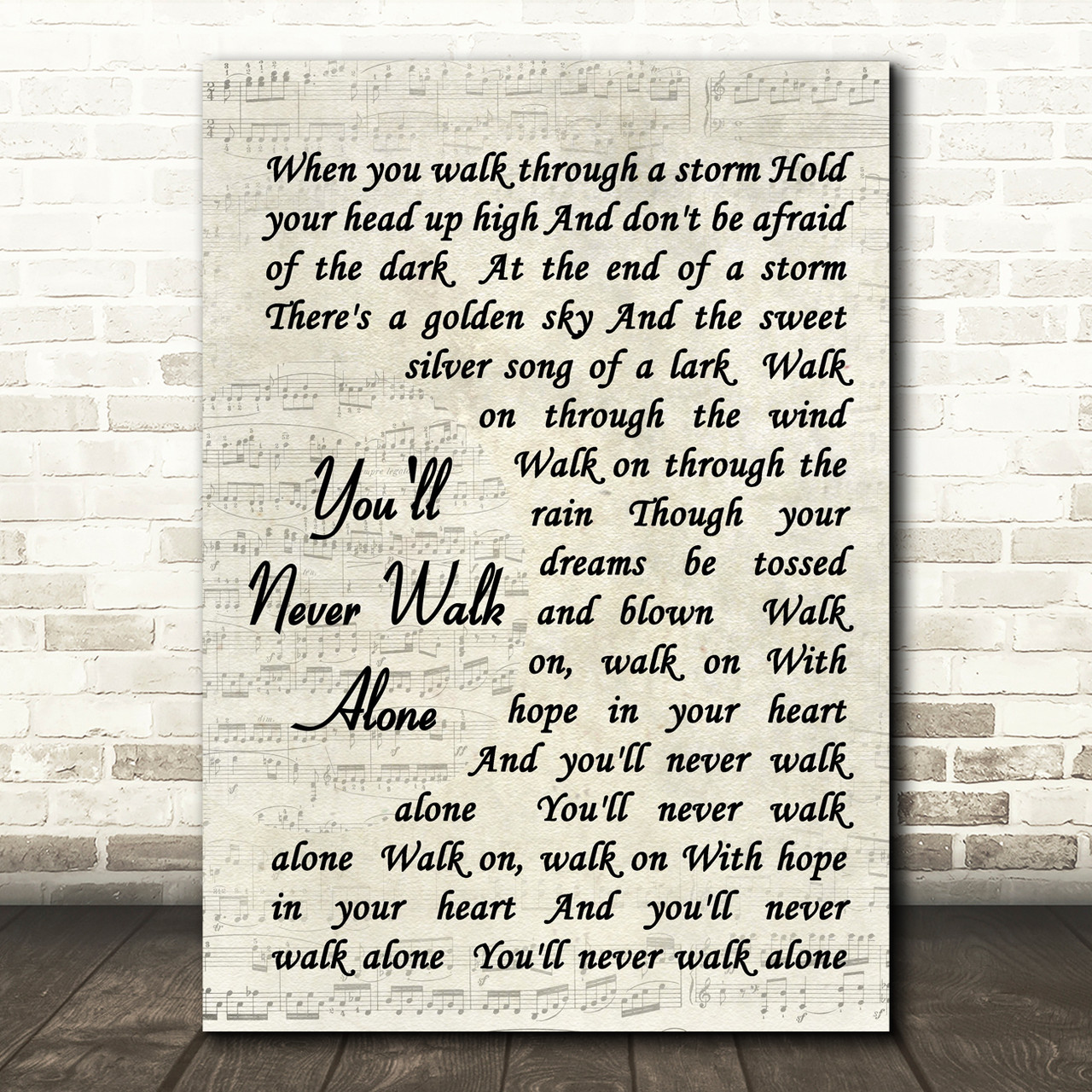 You'll Never Walk Alone Lyrics Print Gerry & the 