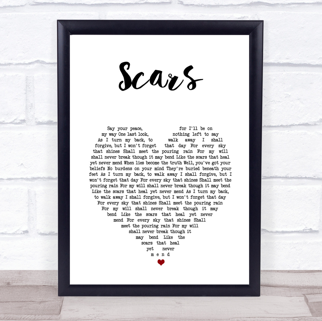 Black Label Society Scars White Heart Song Lyric Wall Art ...