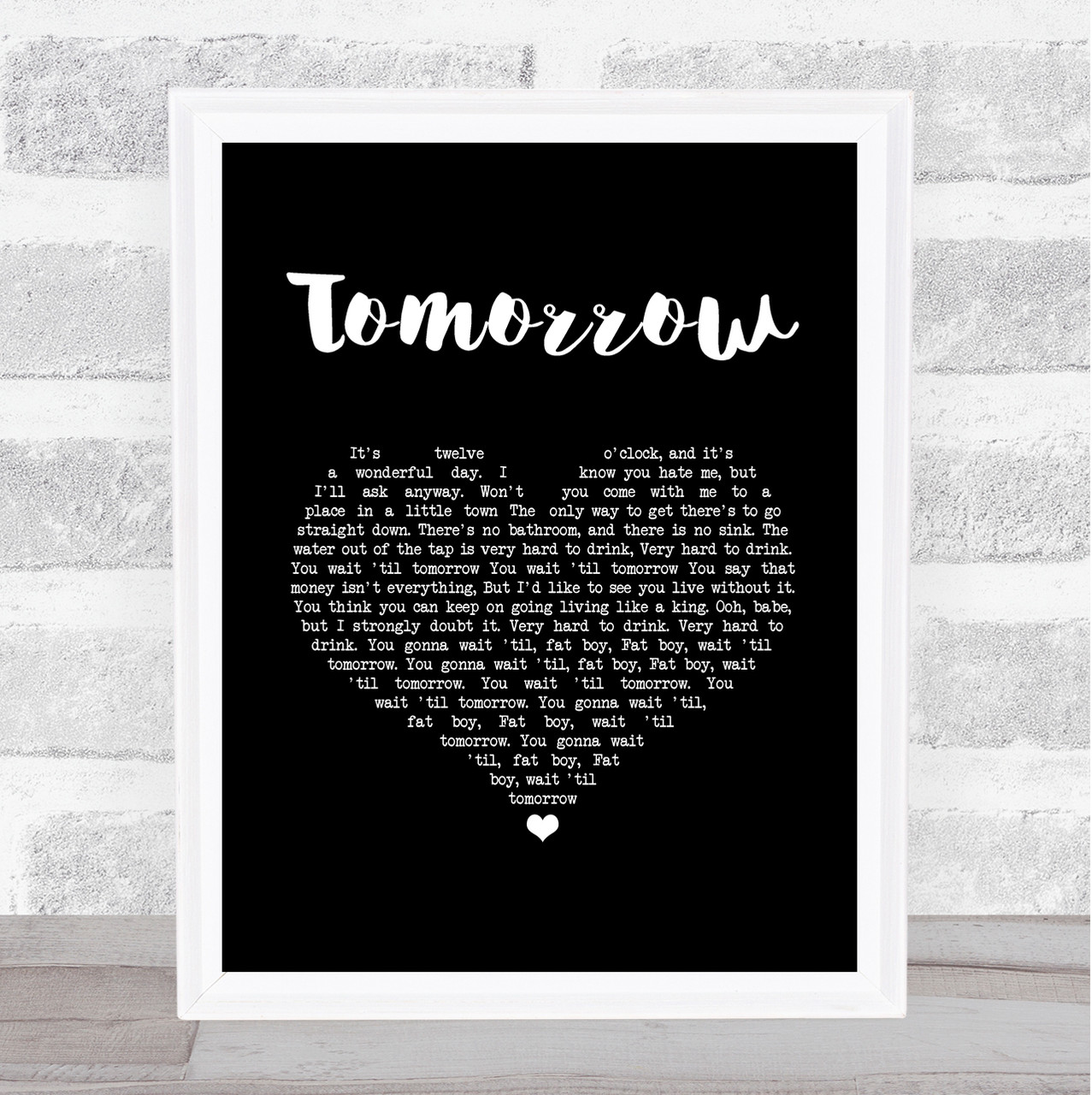 Silverchair Tomorrow Black Heart Song Lyric Print Song Lyric Prints