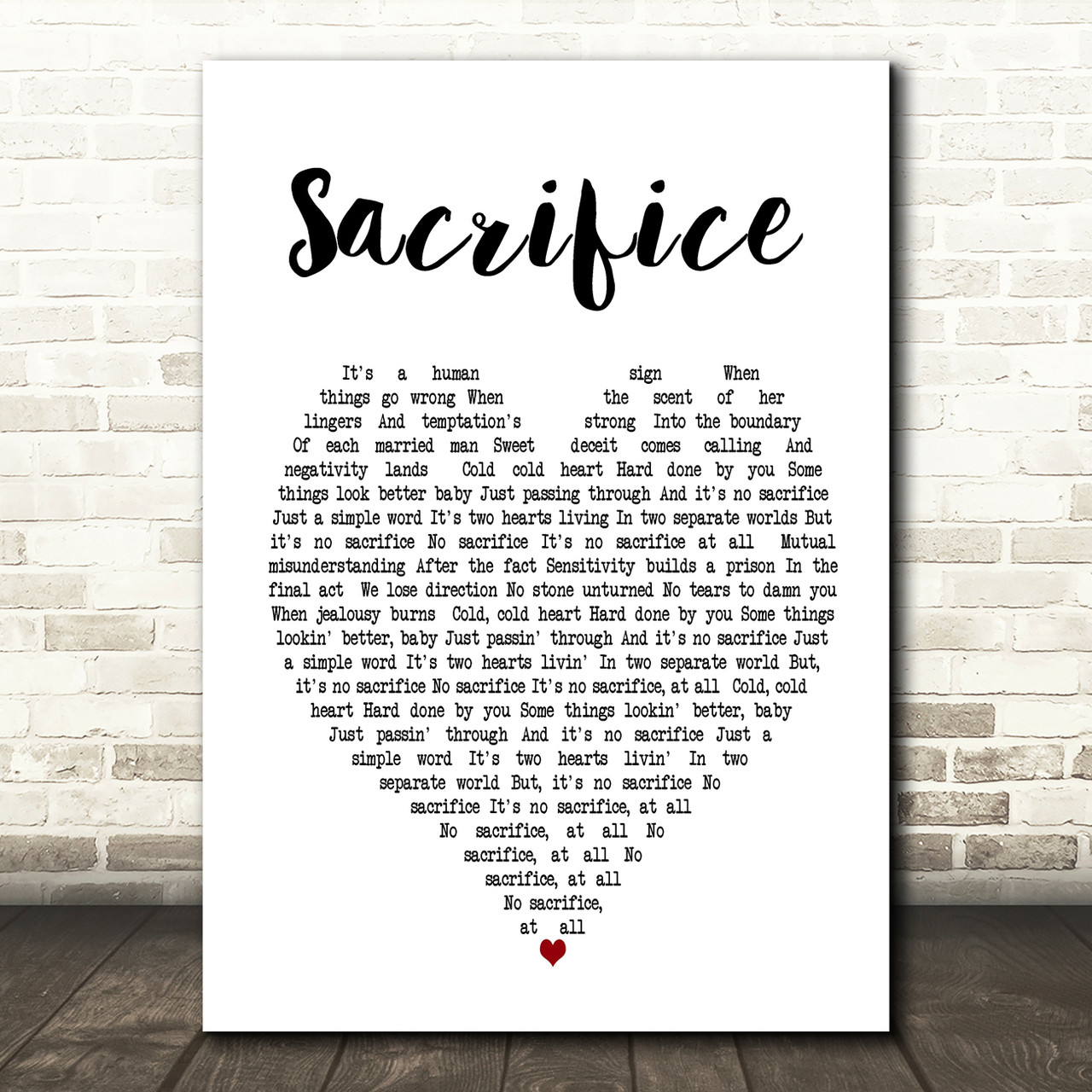 Elton John Sacrifice Song Lyric Vintage Quote Print