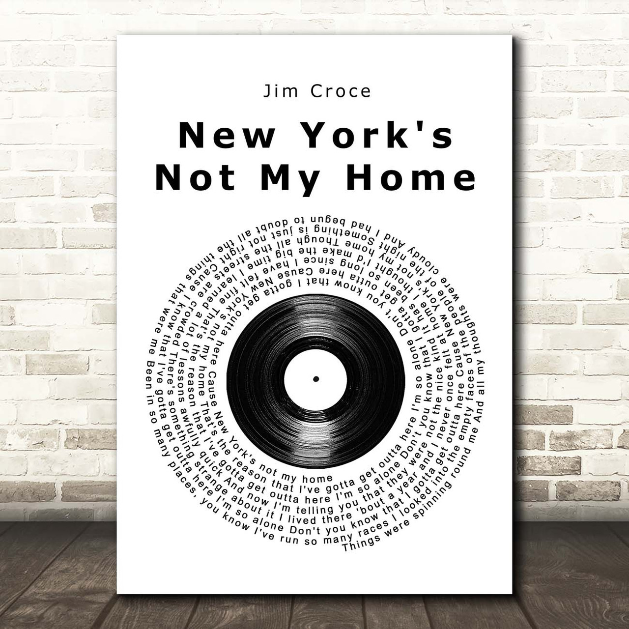 flare dukke imod Jim Croce New York's Not My Home Vinyl Record Song Lyric Print -  SongLyricPrints.co.uk