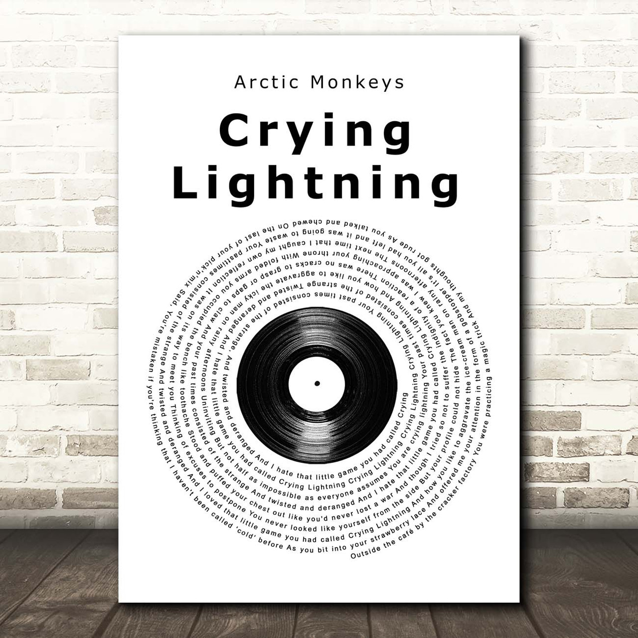 Print　Vinyl　Lightning　Crying　Monkeys　Arctic　Lyric　Record　Song