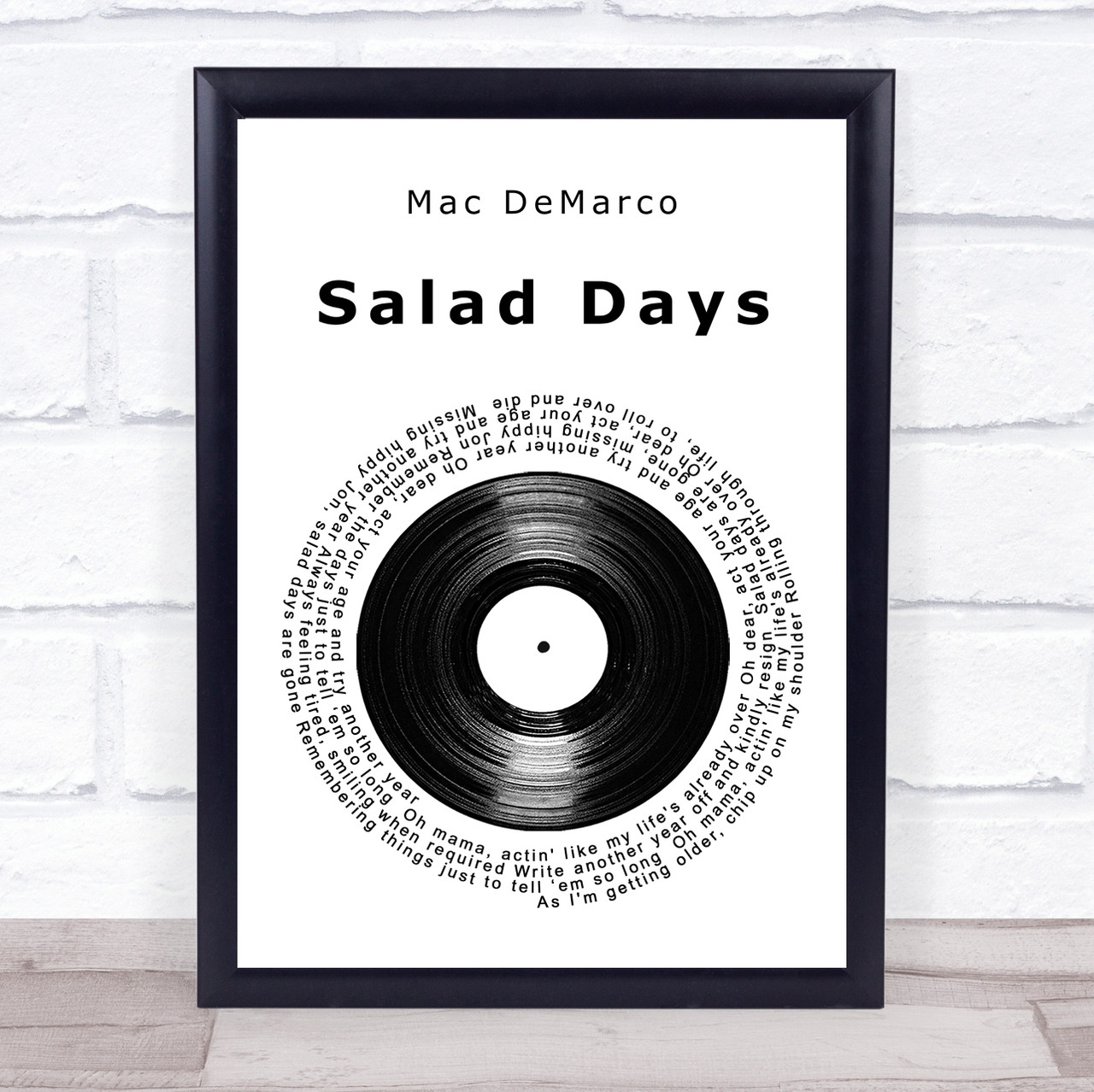 uudgrundelig Konvention dart Mac DeMarco Salad Days Vinyl Record Song Lyric Print - SongLyricPrints.co.uk