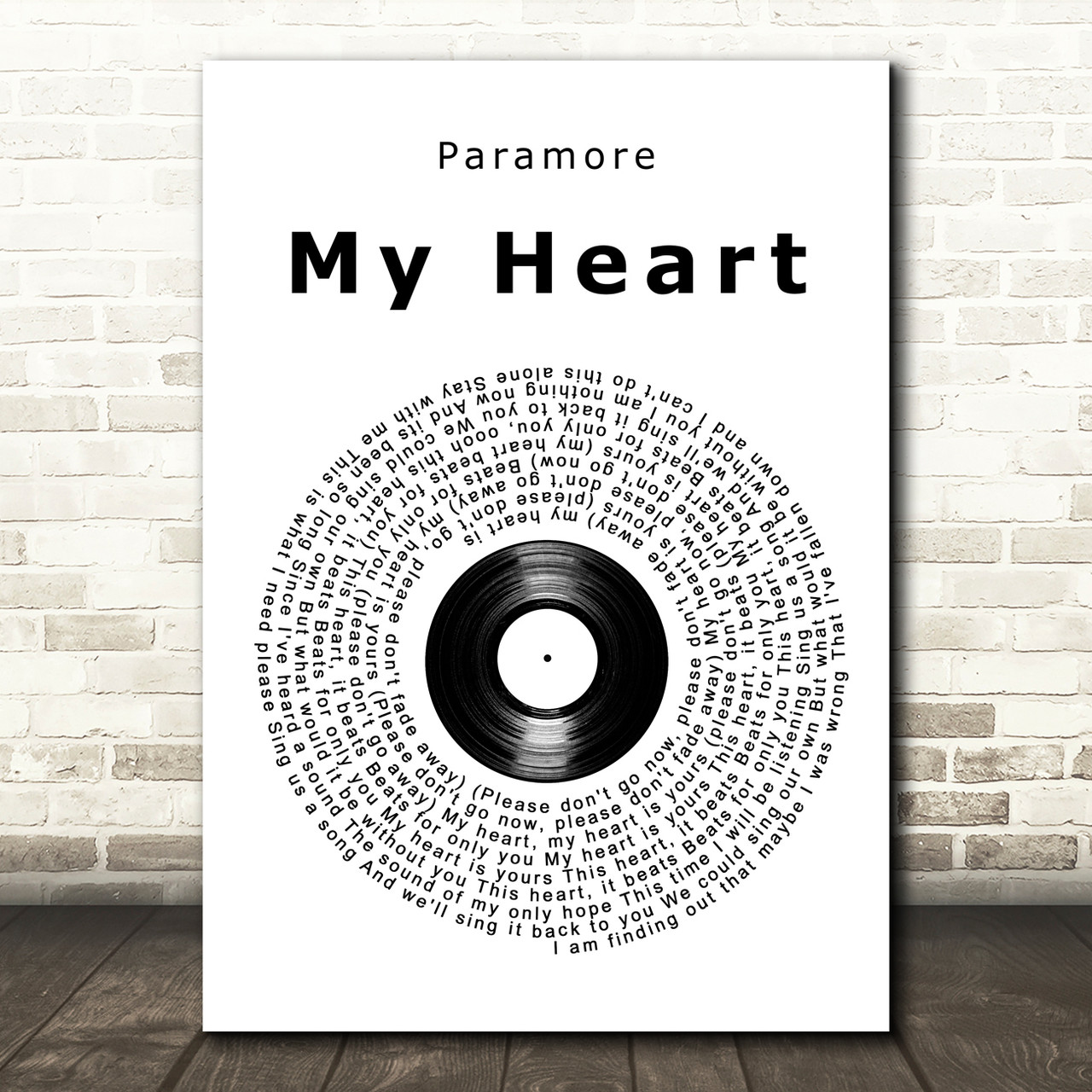 Paramore Still Into You Vinyl Record Song Lyric Print - Song Lyric Designs