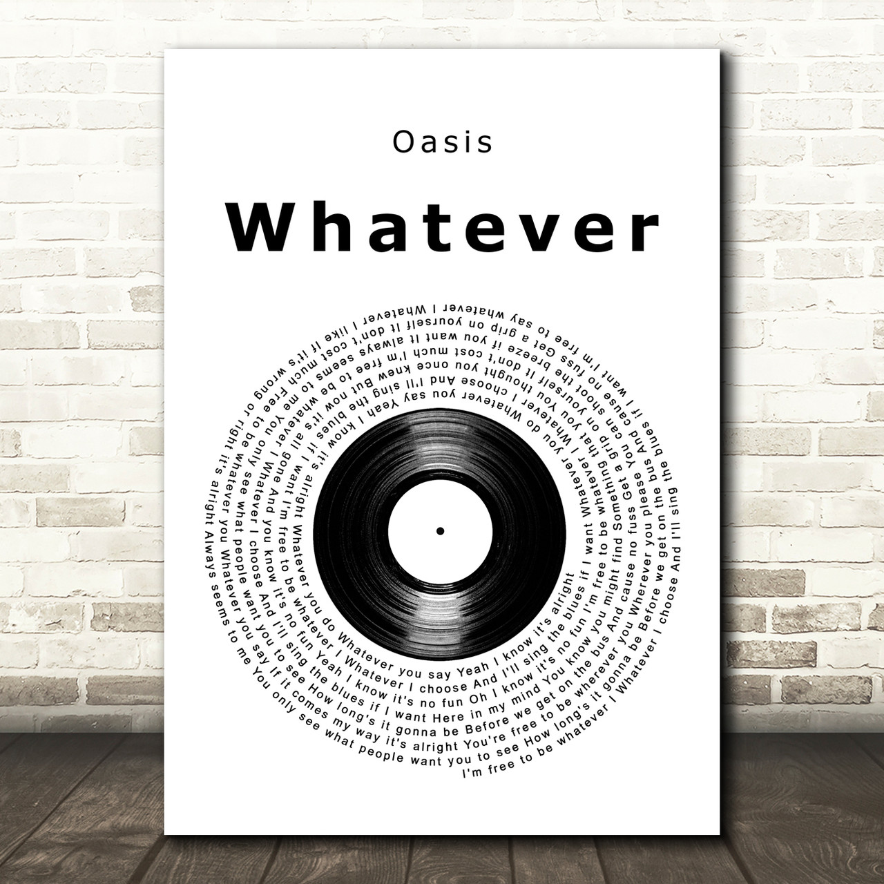 Oasis Whatever Vinyl Record Decorative Wall Art Gift Song Lyric Print