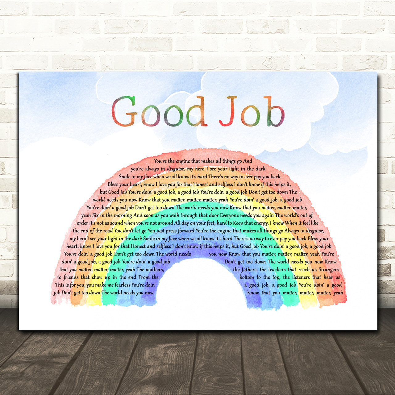 Alicia Keys Good Job Watercolour Rainbow Clouds Decorative Wall