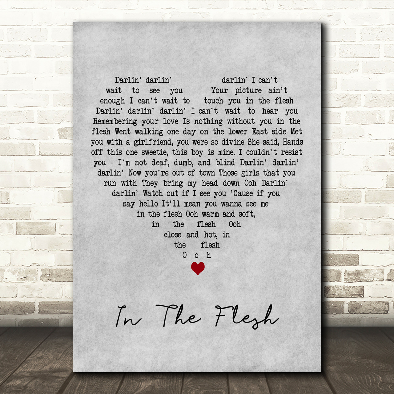 Blondie In The Flesh Grey Heart Decorative Wall Art Gift Song
