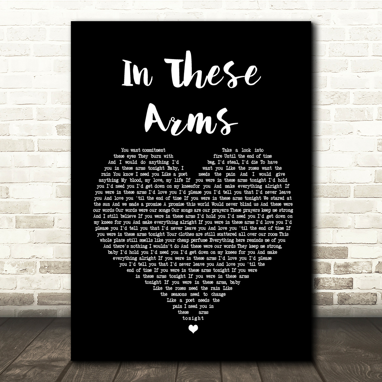 Bon Jovi In These Arms Black Heart Song Lyric Quote Print - Song 
