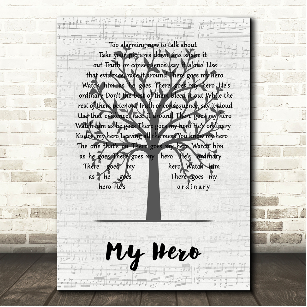 There goes my Hero, he's ordinary - My Hero | Foo Fighters Song | Home Print