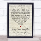 Iron Maiden Bring Your Daughter To The Slaughter Script Heart Song Lyric Print