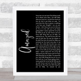 Lonestar Amazed Black Script Song Lyric Quote Print