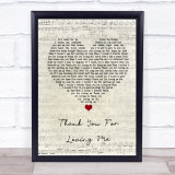 Bon Jovi Thank You For Loving Me Script Heart Song Lyric Quote Print