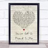 Randy Newman You've Got A Friend In Me Script Heart Song Lyric Quote Print