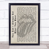 The Rolling Stones You Cant Always Get What You Want Shadow Song Lyric Print