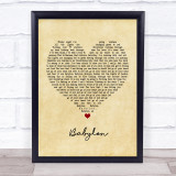 David Gray Babylon Vintage Heart Quote Song Lyric Print