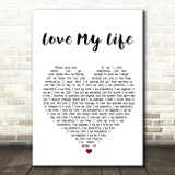 Robbie Williams Love My Life Black Heart Song Lyric Quote Print Songlyricprints Co Uk