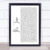 Imagine Dragons It's Time White Script Song Lyric Framed Print