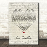 Robbie Williams Go Gentle Script Heart Song Lyric Framed Print