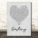 Zero 7 Destiny Grey Heart Song Lyric Print