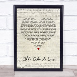 McFly All About You Script Heart Song Lyric Print