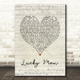 The Verve Lucky Man Script Heart Song Lyric Print