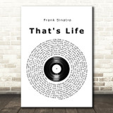 Frank Sinatra That's Life Vinyl Record Song Lyric Print