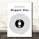 Rod Stewart Maggie May Vinyl Record Song Lyric Print