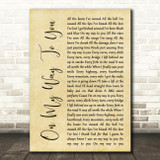 Cody Johnson On My Way To You Vintage Script Song Lyric Print Songlyricprints Co Uk