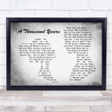 Christina Perri A Thousand Years Man Lady Couple Grey Song Lyric Quote Print